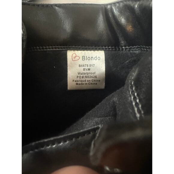 Blondo Waterproof Black Leather Combat Boots | Women’s Size 8.5 - Picture 7 of 9